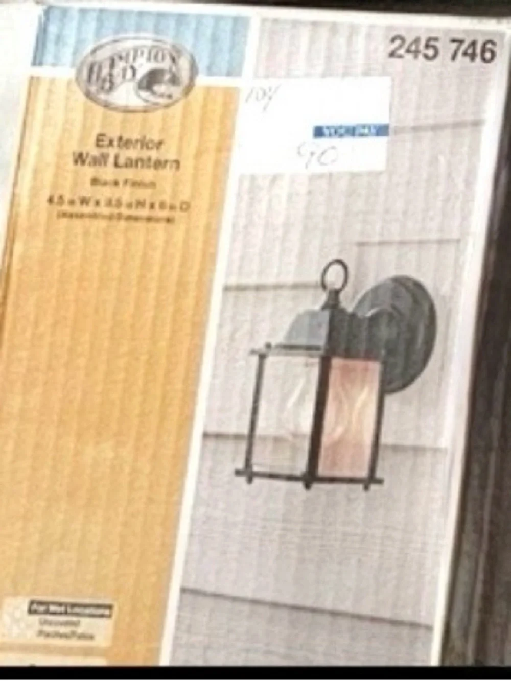 Hampton Bay LED Exterior Wall Lantern Black NIB Modern Farmhouse Porch Light